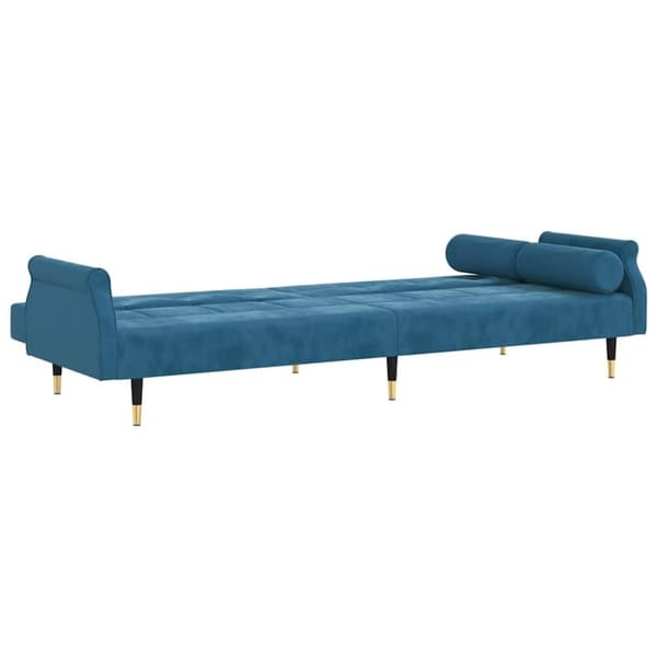 vidaXL sovesofa med hynder velour blå