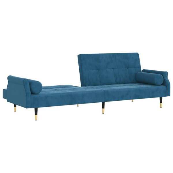 vidaXL sovesofa med hynder velour blå