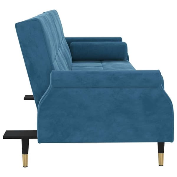 vidaXL sovesofa med hynder velour blå