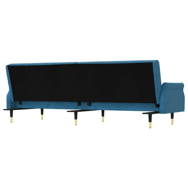 vidaXL sovesofa med hynder velour blå