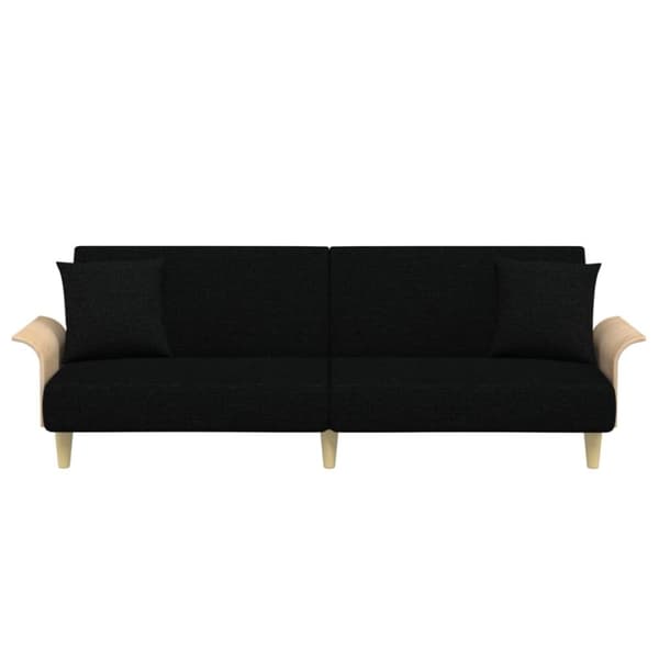 vidaXL sovesofa med armlæn stof sort