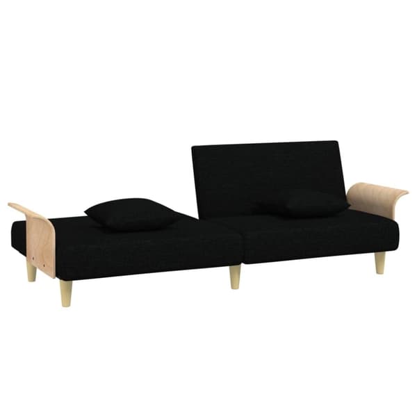 vidaXL sovesofa med armlæn stof sort