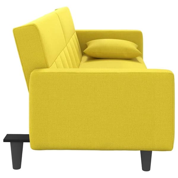 vidaXL sovesofa med hynder stof lysegul