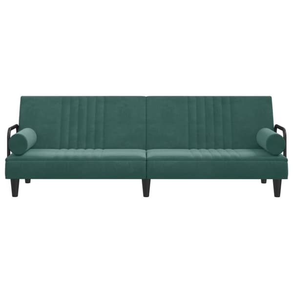 vidaXL sovesofa med armlæn velour mørkegrøn
