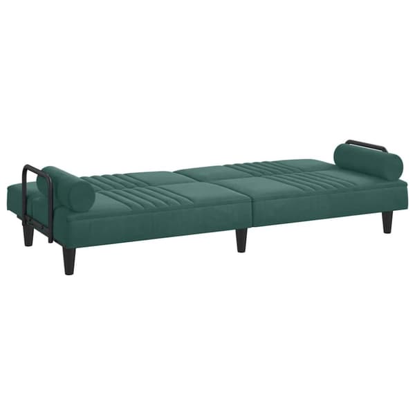 vidaXL sovesofa med armlæn velour mørkegrøn