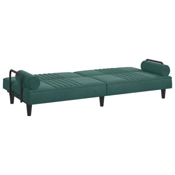 vidaXL sovesofa med armlæn velour mørkegrøn