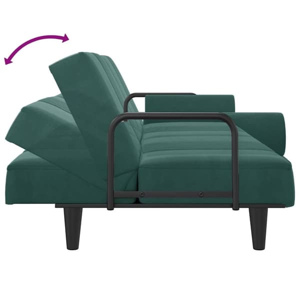 vidaXL sovesofa med armlæn velour mørkegrøn