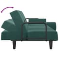 Miniatyrbillede 9 af 11: vidaXL sovesofa med armlæn velour mørkegrøn