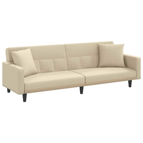 vidaXL sovesofa med hynder stof cremefarvet