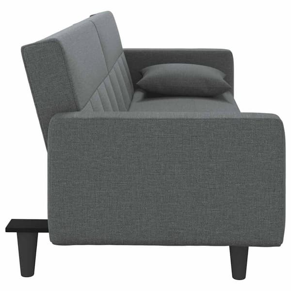 vidaXL sovesofa med hynder stof mørkegrå