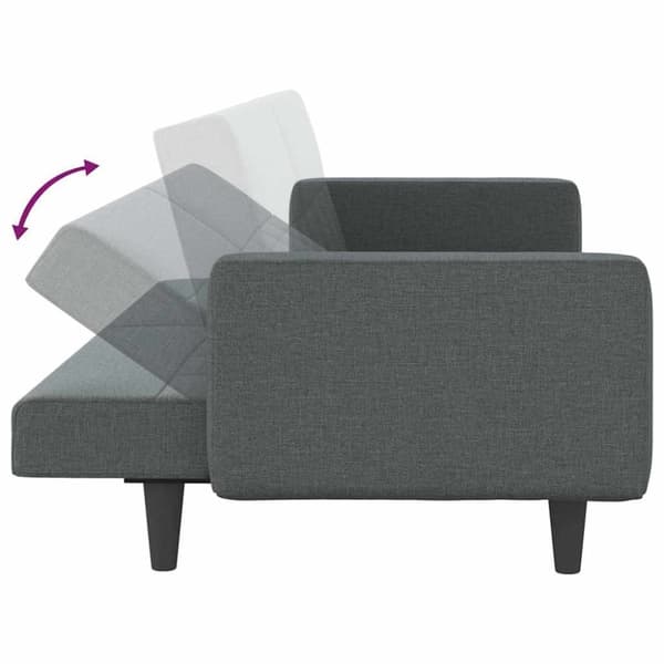 vidaXL sovesofa med hynder stof mørkegrå