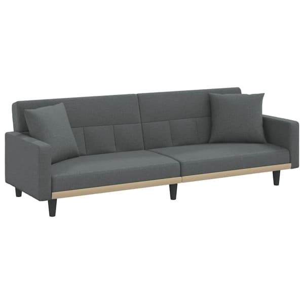 vidaXL sovesofa med hynder stof mørkegrå