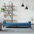 Miniatyrbillede 4 af 11: vidaXL sovesofa med armlæn velour blå
