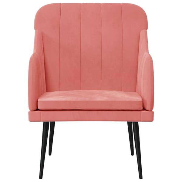 vidaXL lænestol 63x76x80 cm velour lyserød