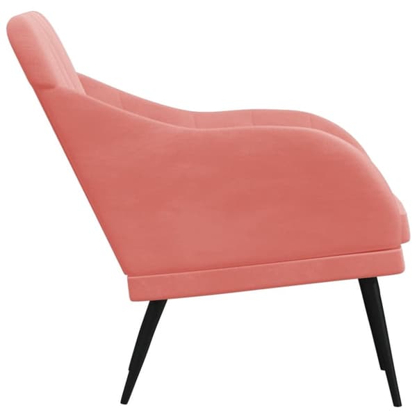 vidaXL lænestol 63x76x80 cm velour lyserød