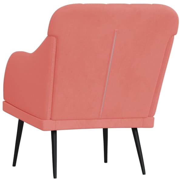 vidaXL lænestol 63x76x80 cm velour lyserød