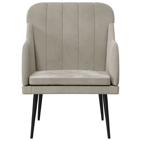 vidaXL lænestol 63x76x80 cm velour lysegrå