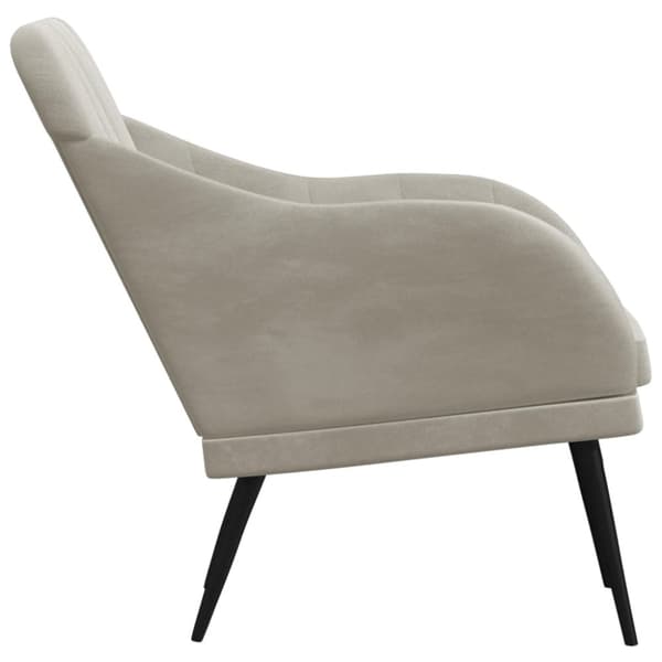 vidaXL lænestol 63x76x80 cm velour lysegrå