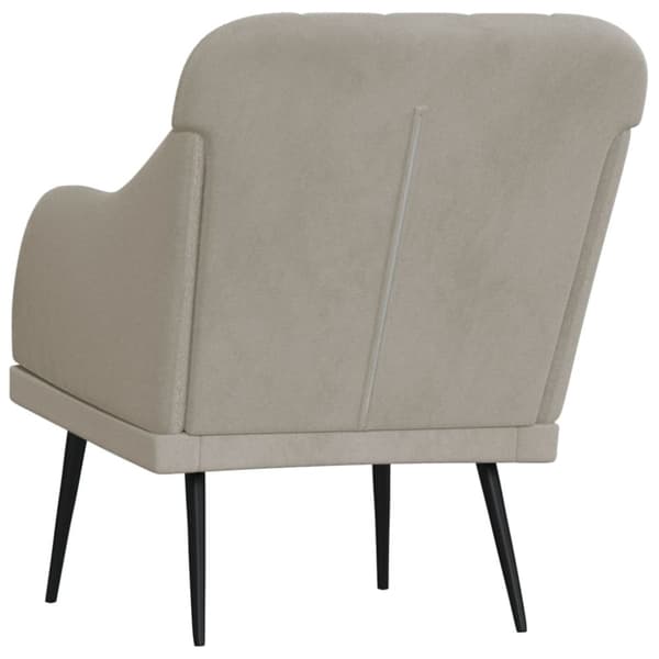 vidaXL lænestol 63x76x80 cm velour lysegrå