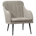 Miniatyrbillede 2 af 8: vidaXL lænestol 63x76x80 cm velour lysegrå