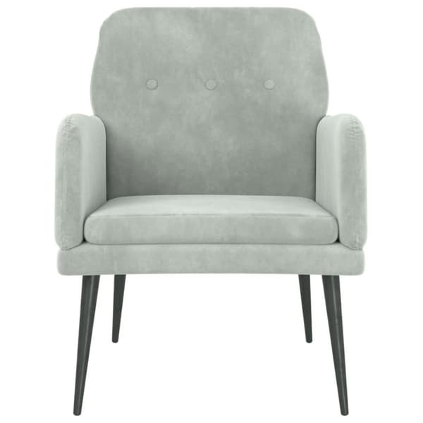 vidaXL lænestol 62x79x79 cm velour lysegrå