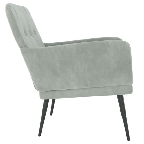 vidaXL lænestol 62x79x79 cm velour lysegrå