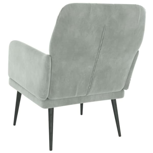 vidaXL lænestol 62x79x79 cm velour lysegrå