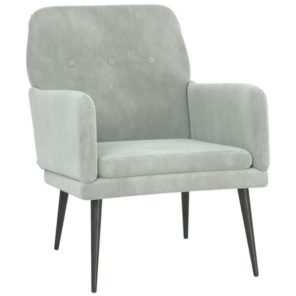 vidaXL lænestol 62x79x79 cm velour lysegrå