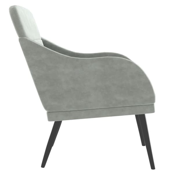 vidaXL lænestol 63x76x80 cm velour lysegrå
