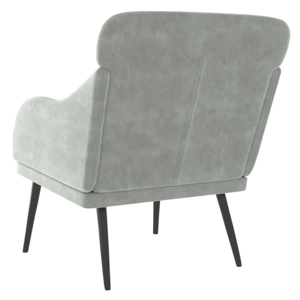 vidaXL lænestol 63x76x80 cm velour lysegrå
