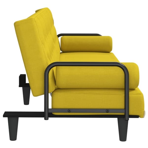 vidaXL Bäddsoffa med armstöd ljusgul tyg