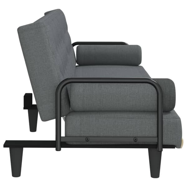 vidaXL Bäddsoffa med armstöd mörkgrå tyg