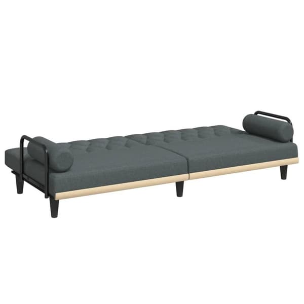 vidaXL Bäddsoffa med armstöd mörkgrå tyg