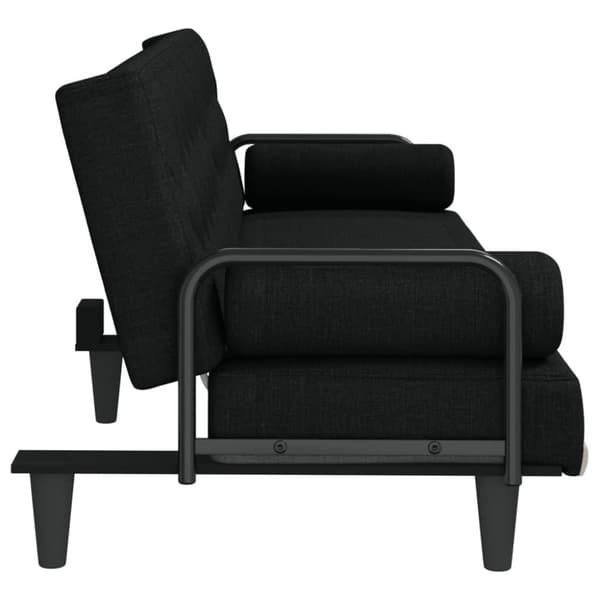 vidaXL Bäddsoffa med armstöd svart tyg