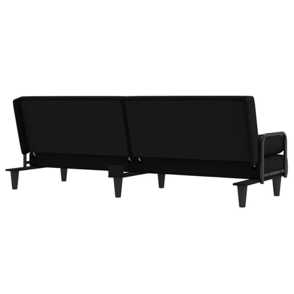 vidaXL Bäddsoffa med armstöd svart tyg