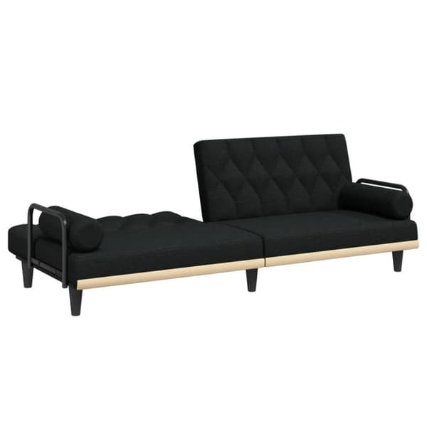 vidaXL Bäddsoffa med armstöd svart tyg