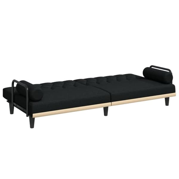 vidaXL Bäddsoffa med armstöd svart tyg