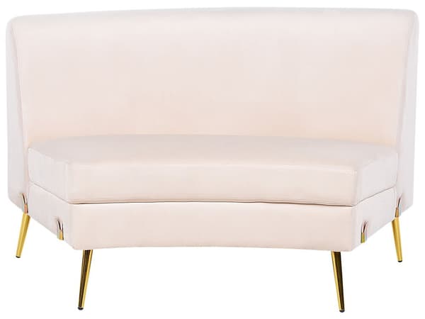 Soffa Rosa Sammet 4-sits Metall Gyllene Ben Retro Glam