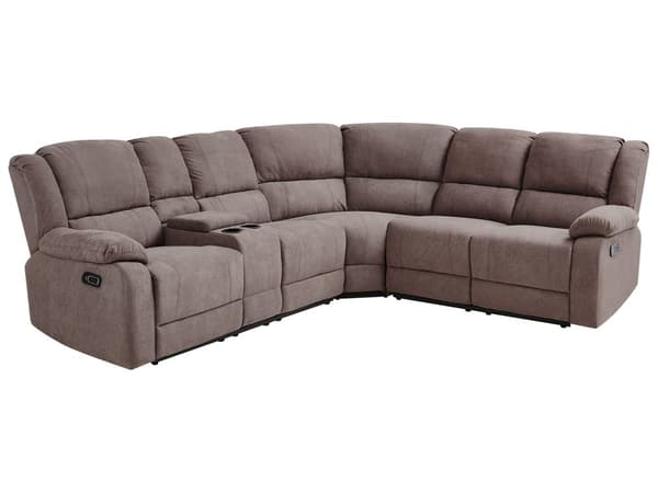 Sofa Grå Polyester 5 Personers Hjørnesofa med Elektrisk Recliner Justerbar Biografsofa med USB-port Drikkeholder Sovefunktion