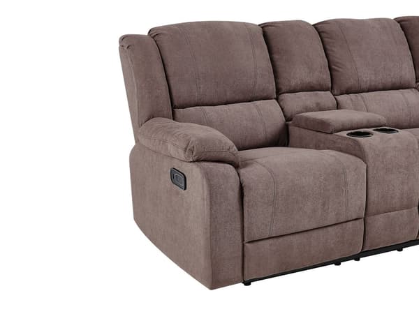 Sofa Grå Polyester 5 Personers Hjørnesofa med Elektrisk Recliner Justerbar Biografsofa med USB-port Drikkeholder Sovefunktion