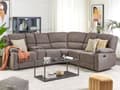 Miniatyrbillede 2 af 11: Sofa Grå Polyester 5 Personers Hjørnesofa med Elektrisk Recliner Justerbar Biografsofa med USB-port Drikkeholder Sovefunktion