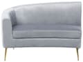Miniatyrbillede 6 af 11: Sofa Lysegrå Velour 4-personers Bagsæde Metal Gyldne Ben Retro Glamourøs Stil