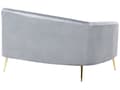 Miniatyrbillede 8 af 11: Sofa Lysegrå Velour 4-personers Bagsæde Metal Gyldne Ben Retro Glamourøs Stil
