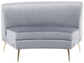 Miniatyrbillede 9 af 11: Sofa Lysegrå Velour 4-personers Bagsæde Metal Gyldne Ben Retro Glamourøs Stil
