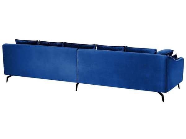Sohva laivastonsininen 342 x 77 x 106 cm sametti puu rauta neljälle moderni koristetyynyt
