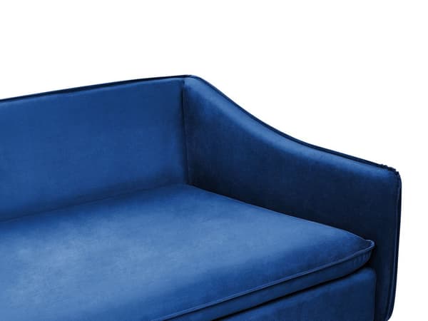 Sohva laivastonsininen 342 x 77 x 106 cm sametti puu rauta neljälle moderni koristetyynyt