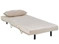 Pikkukuva 7 / 11: Vuodesohva vaalea beige 85 x 80 x 81 cm sametti rauta yhdelle säädettävä nappikoristelu