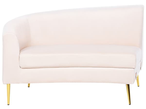 Sohva beige 350 x 87 x 85 cm sametti metalli moduuli kaareva glamour moderni