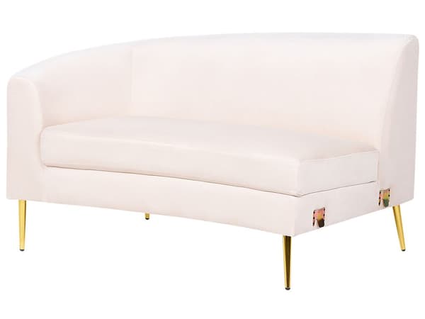 Sohva beige 350 x 87 x 85 cm sametti metalli moduuli kaareva glamour moderni