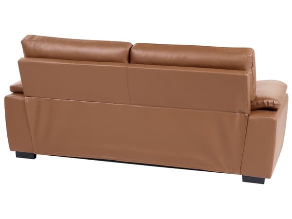 3-seters Sofa Gyllenbrun Imitert Skinn Moderne Sofistikert